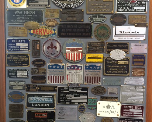 An interesting plaque of machine tool tags